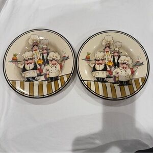 Vintage HD Designs Le Chef Salad Plate,   8.5" Diameter, set of 2